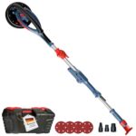FANZWORK Trockenbauschleifer mit Bürstenlosem EC-Motor 900W, ULTRA-Leicht, 225mm Schleifgiraffe, bis 2300 U/min, Länge bis 1,9m, inkl. LED, 3,8m Kabel, Schleifscheiben, Sauger-Adapter, Tragkoffer
