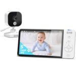 GHB Babyphone mit Kamera 5 Zoll HD 5000mAh IPS-Display VOX-Modus 4X Zoom Nachtsicht Temperaturanzeige Zwei-Wege-Audio 720P Nicht drehbar