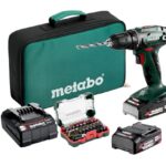 Metabo Akku-Bohrschrauber BS 18 – 602207930 – 18 V – Mit 32-teiliger Bit-Box – Inklusive zwei Akkus und Ladegerät