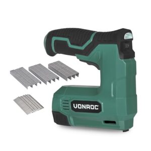VONROC Akku Tacker & Nagelpistole - 2in1 Tacker für Holz, 4V Akku Nagler - Inkl. 900 Tackerklammern, 300 Nägel, 30 Schuss pro Minute