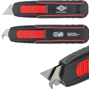 WEDO Cuttermesser Safety Cutter DOUBLE SIDE - Wechselcutter mit Trapezklinge und Hakenklinge, TÜV- & GS-gepprüfter 2 in 1 Sicherheitscutter
