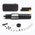 HOTO Akku Multifunktionswerkzeug 4V, 35 Drehwerkzeug Zubehörset, 2000mAh Rotationswerkzeug 5 Gang, Drehzahl 5000-25000 U/min, Typ-C, LED Ringlicht Schnitzen/Gravieren/Schleifen/Schneiden/Polieren