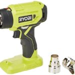 RYOBI 18 V ONE+ Akku-Heißluftgebläse R18HG-0 (Luftstrom 170l/min, Hitzegrad bis 470°, LED-Beleuchtung, mit Zwei Düsen, ohne Akku)