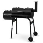 tepro BBQ Smoker Grill Wichita, mit 2 Grillkammern, Rädern und Thermometer im Deckel, Maße ca. 112 x 63 x 116,5 cm, Schwarz