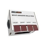 Schleifpapier auf der Rolle im Spender, 4 Rollen in verschiedenen Körnungen, Schmirgelpapier-Rollen, lang, für Metall, Glass, Holzbearbeitung, Körnung 150, 240, 320, 400, 6 m je Rolle