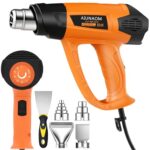 Heißluftpistole 2000W AIUNAOM Heißluftfön 9 einstellbare Temperaturstufen 50℃- 650℃ Heissluftgebläse mit 5 Zubehör Überlastschutz Geeignet zum Heizen, Schweißen und Auftauen