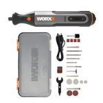 WORX 8V WX106 Multifunktionswerkzeug mit 23 Zubehörteilen, anpassbarer Drehzahleinstellung von 5000 bis 28000 U/min, 3,2 mm Abmessung, USB-Aufladung zum Schleifen, Gravieren, Schneiden, Bohren usw
