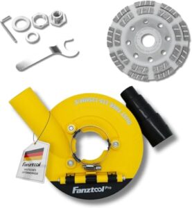 FANZTOOL Absaughaube 3. Generation für 125 mm Winkelschleifer inkl. Diamantschleiftopf
