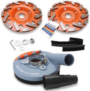 FANZTOOL Absaughaube für Winkelschleifer 125mm Set inkl. 2x Diamantschleiftopf
