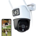 Imou 5MP+3MP Dual Kameras Überwachungskamera Aussen mit KI-Personen-/Fahrzeugerkennung, 360° PTZ WLAN Überwachungskamera Aussen, Farbnachtsicht, Automatischer Verfolgung, Zwei-Wege-Audio, Sirene, IP66