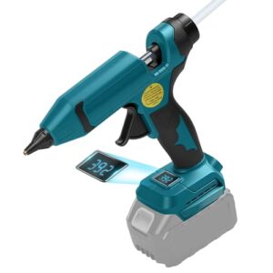 Akku Heißklebepistole kompatibel mit Makita 18V Akku (ohne Batterie), 100W, Max. 200℃,Schnelles Vorheizen Klebepistole mit Temperatur- und Batteriestandsanzeige für DIY Handwerk, Home Repair