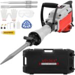 Hochleistungs-Betonbrecher Abbruchhammer 2200 W, 45 J Schlagkraft Elektroabbruchhammer, Bohrhammer Betonhammer Stemmhammer 2900 BPM, inkl. Spitzmeißel, Flachmeißel, für Schiefer, Beton usw