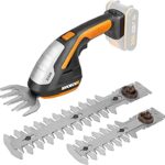 WORX WG801E.9 - Akku Gras- und Strauchschere 20V PowerShare, 3-in-1 Schere mit verschiedenen Messer Aufsätzen – 20 cm Schere, 12 cm Strauchtrimmer, 10 cm Grasmesser – ohne Akku und Ladegerät