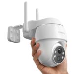 COOAU 2K Überwachungskamera Aussen Akku, 355°/90° Schwenkbar, Kabellose WLAN IP Kamera Outdoor mit Nachtsicht in Farbe, Personen-/Bewegungserkennung, IP66 Wasserdicht, Cloud-Speicher