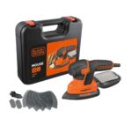 Black+Decker Dreieckschleifer Mouse KA2500K / Kraftvolle Schleifmaschine mit Staubfangbehälter inkl. Mikrofilter/Für das Abschleifen selbst an schwer zugänglichen Stellen / 1 x Schleifer 120 W