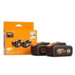 WORX WA3644.2 Original PowerShare Pro Akku 20V 2 STK. Set, 4,0 Ah Li-Ion, wiederaufladbar, mehr Sicherheit & längere Laufzeit, Innovative Heatshield-Technologie, passend für alle WORX Geräte