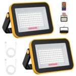 LED Baustrahler Akku, T-SUNUS LED Strahler Akku USB Wiederaufladbar mit 5 Lichtmodi, Arbeitsstrahler Tragbar Wasserdicht 180° Drehung für Angeln Notfall Garage Werkstatt