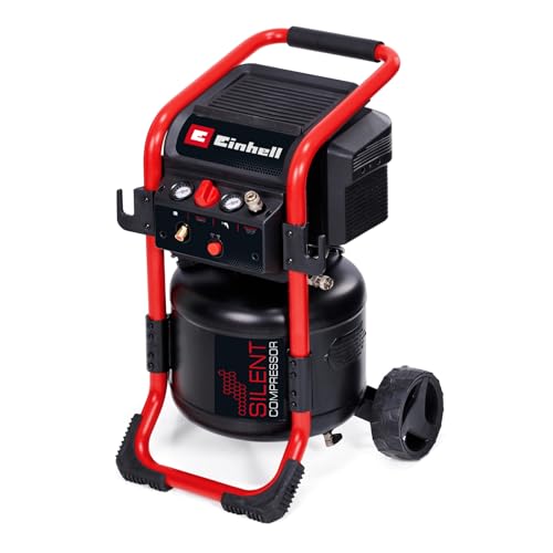 Einhell Kompressor TE-AC 240/24 Silent (1500 W, max. 10 bar, 24 L Tank, ölfrei, 240 l/min Ansaugleistung, 70 dB Flüsterkompressor, 2 Manometer, Druckminderer)
