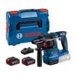 Bosch Professional 18V System Akku Bohrhammer GBH 18V-22 (mit SDS plus, inkl. 2x 4.0Ah Akku, Schnellladegerät GAL 18V-40, L-BOXX)