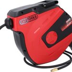 KS Tools Automatischer Druckluftschlauch-Aufroller, Schwarz/Rot, Ø 10 mm x 15 m