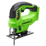 Greenworks 24V Akku-Bürstenlose Stichsäge, 3000spm, Neigungsverstellbar bis max. 45°, 4 Orbitaleinstellungen, LED-Licht, Staubabsaugung, ohne 24V Batterie und Ladegerät JS24L01-01