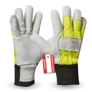 Gebol Worker Pro Thermo Comfort, 1 Paar Arbeitshandschuhe aus 1,2 mm Rindsvollleder, Kälteschutz, Winter-Handschuhe mit Thermo-Innenfutter & Neongelb Sichtbarkeit, für Herren, Gr. XXL/11