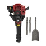 Abbruchhammer Benzin,1900W 55J Schlagstärke Stemmhammer mit 2-Takt Motor, 6500r/min Schlaghammer, Inkl. Spitzmeißel, Flachmeißel & Werkzeug