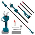 Akku Astschere, Elektrische Astschere mit 2,2M Verlängerungsstange, Max Öffnung 65 mm, 40 mm Schnittdurchmesser, 2-In-1 Teleskop-Gartenschere Kompatibel mit Makita 18V, für Baumschnitt (OHNE AKKU)