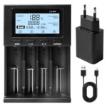 18650 Akku Ladegerät, 4 Fach 18650 Ladegerät Universal mit Ladestecker, Tragbares USB-C LCD-Display Universal Akku Ladegerät für 18650 18350 21700 16340 26650 AA AAA C 3,7V Li-Ion Akkus