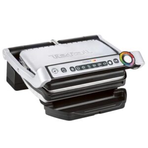 Tefal OptiGrill Kontaktgrill – Elektrogrill mit 6 automatischen Programmen, Garstufenanzeige und automatischer Temperaturanpassung, Auftau- und Manueller Modus, abnehmbare antihaftbeschichtete Platten