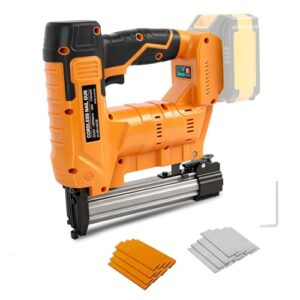 18GA Akku-Brad-Nagler für Dewalt 18-V-Akku (ohne Batterie), 2-in-1 bürstenlose Nagelpistole, Heftpistole, Tacker, Nagler mit 1000 Nägeln und 1000 Heftklammern für Holzbearbeitung, DIY-Projekt (für