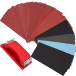 SenmaiTools 45 Stk Schleifpapier set mit Handschleifer, Sandpapier 93 x 230 mm, Körnung von 40 60 80 120 bis 2000 3000 5000，Nass und Trocken für Grob- und Feinschliff von Holz, Farbe und Wänden.