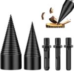Holzspalter Schraube Kegel,32mm+50mm Spaltholzkegel Holzspalterbohre,mit 3 Bohrgriffe,Brennholzbohrer Spalter,Brennholz Bohrer für Haushalt,Bohrer Holzspalter Original