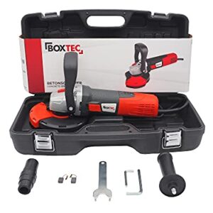 BOXTEC Betonschleifer 125 mm Sanierungsfräse Betonfräse 1.400W mit Drehzahlregelung und Absaughaube, Set mit Koffer, Kategorie:1400 W / 125mm / Starter-SET