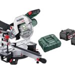 Metabo KGS 18 LTX BL 216 Akku-Kappsäge (18V 2x5.2Ah Li-Power, Ladegerät ASC 55, mit Zugfunktion, Klasse M, Säge, robuste Bausweise) 614216650