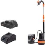 YARD FORCE Akku-Tauch-/Regenfasspumpe LX CWP1 mit 20V /2,5 Ah Lithium-Ionen-Akku, max. Fördermenge 2000 L/Stunde, max. Tauchtiefe: 3 Meter mit 20V /2,5 Ah Akku