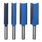 AKYLIN 4 Stück Nutfräser 8mm schaft,Doppelflöten Nutfräser,Durchmesser 10mm/12mm/18mm/20mm,Schnitthöhe 50mm,Fräser für Oberfräse,Holzfräser Wolframkarbid Hartmetall Fräser für die Holzbearbeitung