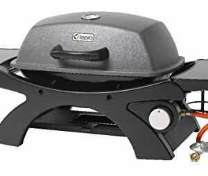 tepro Tischgasgrill Abington (klein), 1 Brenner mit max. 3,2 kW Leistung, Piezozündung, Thermometer, Maße ca. 102 x 46,2 x 38 cm, Anthrazit / Schwarz