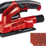 Einhell Schwingschleifer TC-OS 1520/1 (150W, 24 1-minSchwingzahl, Kletthaftung u. Klemmvorrichtung, Softgrip,inkl. 3x Schleifpapier (P120)), Rot