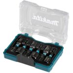 Makita E-15768 Impact Black Steckschlüssel-Set 6-teilig in Aufbewahrungbox, SW6 - SW13, magnetisch, Steckschlüssel 50 mm lang
