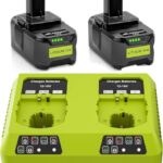 2X 18V 5,5Ah Ersatzakku für Ryobi One+ Dual Port 6A P118 Ladegerät Kompatibel für Ryobi P108 RB18L50 RB18L25 RB18L40 RB18L20 RB18L15 RB18L13 P102 P103 P104 P105 P106 P107