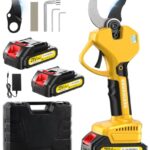 Professionelle Akku Astschere, 50mm Elektrische Gartenschere für Makita Akku mit LCD-Display &Akku 2 x 2000mAh,6-10 Arbeitsstunden,800W Bürstenlosem Motor Astschere für Gartenarbeit, Obstbäume