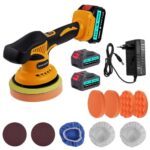 Sararoom Poliermaschine Auto Akku - Exzenter Poliermaschinen Set 13pcs, Politur mit 2*3.0Ah 21V Batterie, 6 Variable Geschwindigkeit 2800-6000RPM Poliermaschinen für Möbel Autopflege Polieren Wachsen