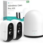 WUUK Überwachungskamera Aussen Akku, Kamera Überwachung Innen, 2K, Ohne ABO, 32 GB Lokalem Speicher, Nachtsicht, 2.4/5GHz WLAN, Kompatibel Mit Alexa & Google, Basisstation + 2-Kamera-Set