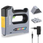 WORKPRO 5-in-1 Elektrotacker 3,6V, Akku Tacker Nagelpistole mit 2000mAh Batterie, Heavy Duty Elektronagle für JT21,T50,T20,BN18,PIN inkl. 2000 Klammern & Nägel, Ideal für Dekoration, Möbelbau