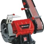 Einhell Stand-Bandschleifer TC-US 350 (350 Watt, Schleifband-/Schleifscheibenfunktion, Schutzhaube, Funkenschutzglas, inkl. Grobschleifscheibe + Schleifband) Kabelgebunden