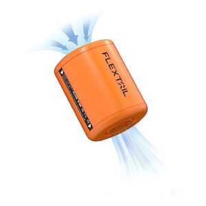FLEXTAILGEAR Tiny Pump 2, elektrische Luftpumpe mit 1300 mAh Akku, tragbare kompakte Minipumpe, über USB wiederaufladbar zum Aufblasen/Entleeren, Luftmatratzen, Schwimmringe, Vakuumbeutel（Orange）