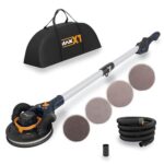 MAXXT Brushless Trockenbauschleifer - 4mm Exzentrik, Dual-Kanal Deckenhaftung, Einzel-/Dualkanal für Trockenbauwand, 4000-8500 U/min, LED-Licht, klappbar, 400W, 1,65M lang, 215mm Pad