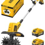 Alloyman 20V MAX Elektro Motorhacke Gartenfräse, 360 U/min Akku Bodenhacke, mit 2 x 4,0 Ah Akkus und Ladegerät, 23 cm Arbeitsbreite, 17 cm Tiefe, Gartenfräse für Rasen/Garten/Bodenbearbeitung
