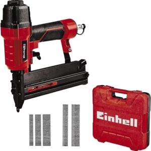 Einhell Druckluft-Tacker TC-PN 50 (2in1-Kombigerät Tacker & Nagler, Sicherheitsnase, inkl. 1.500 Klammern & 2.000 Nägeln, Ölfläschchen (ohne Öl), Stecknippel, Transportkoffer)